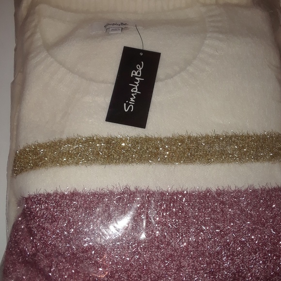 LAST 1!🌸Tinsel Stripe Jumper Sweater - Picture 5 of 5